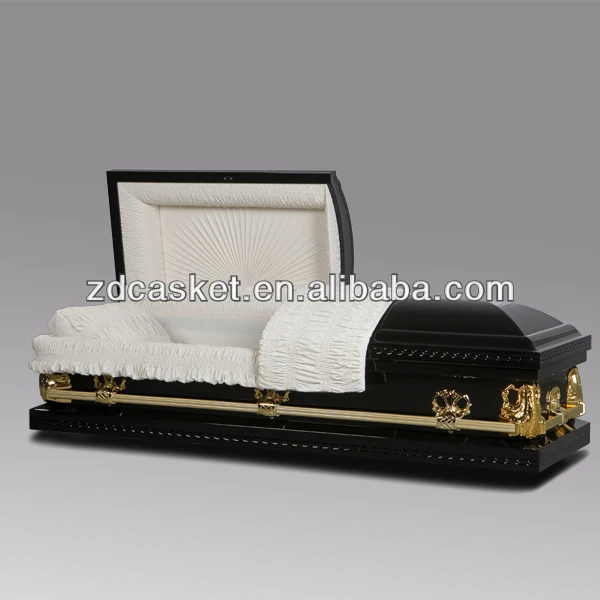 Black funeral caskets and coffins