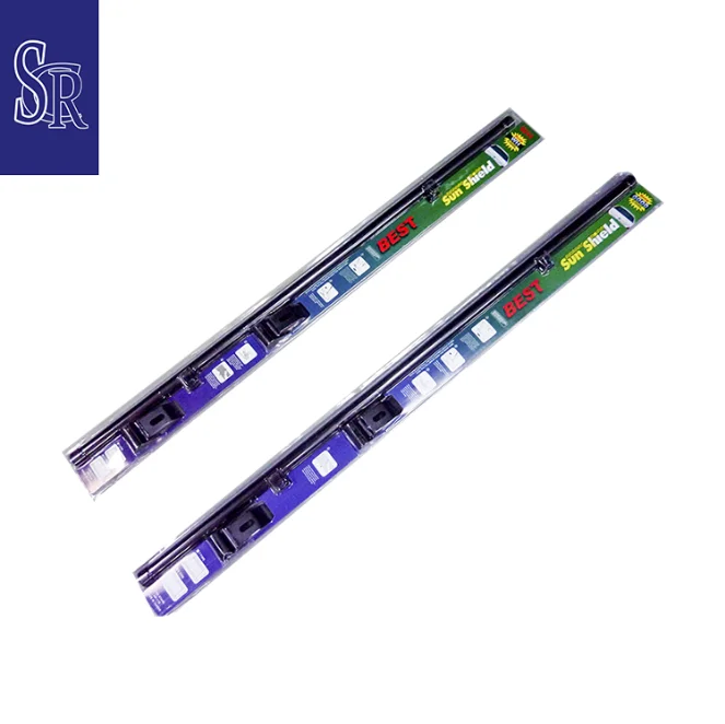 2 stands black roller roll up PVC rear curtain adjustable car sunshade