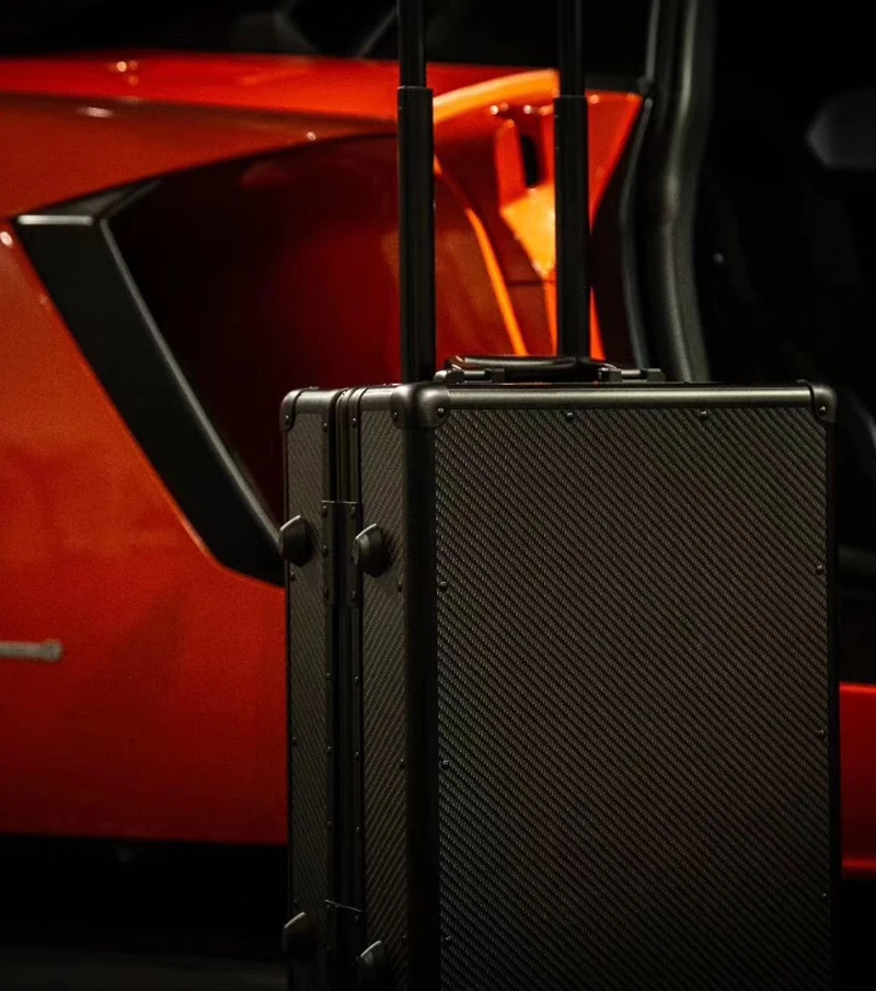 100% real carbon fiber trolley luggage suitcase