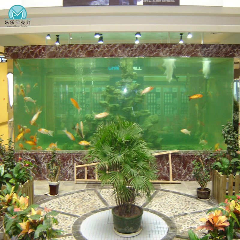 Custom design wall mounted artificial accessories aquarium fish tank large