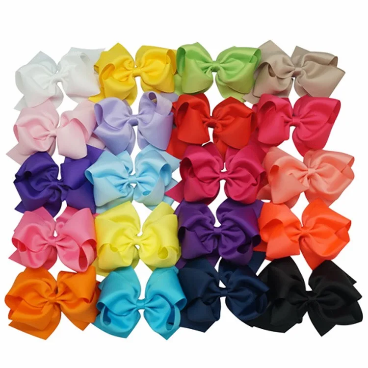 6 Inch Solid Big Hair Bows Jojo Bow with Clip Girls Fashion Hair Accessories (60839874499)