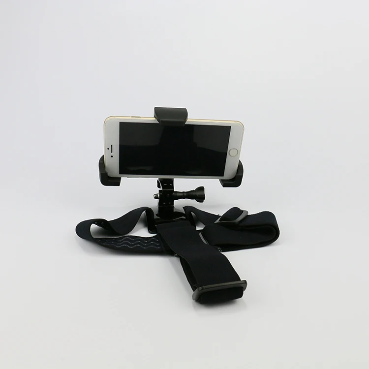 Elastic Adjustable Head Strap Mount Headband Holder With Strong Phone Clip Bicycle Handlebar Mount for 4-5.5inch Cell Phone
