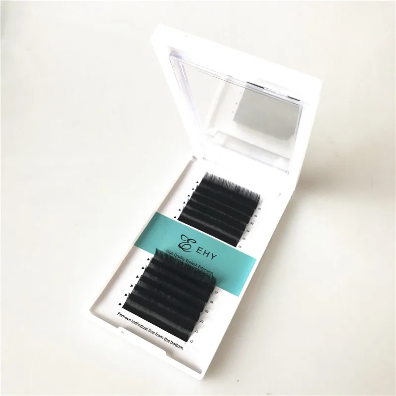 
professional real human hair soft silk private label 100 percent mink eyelash extension with box 