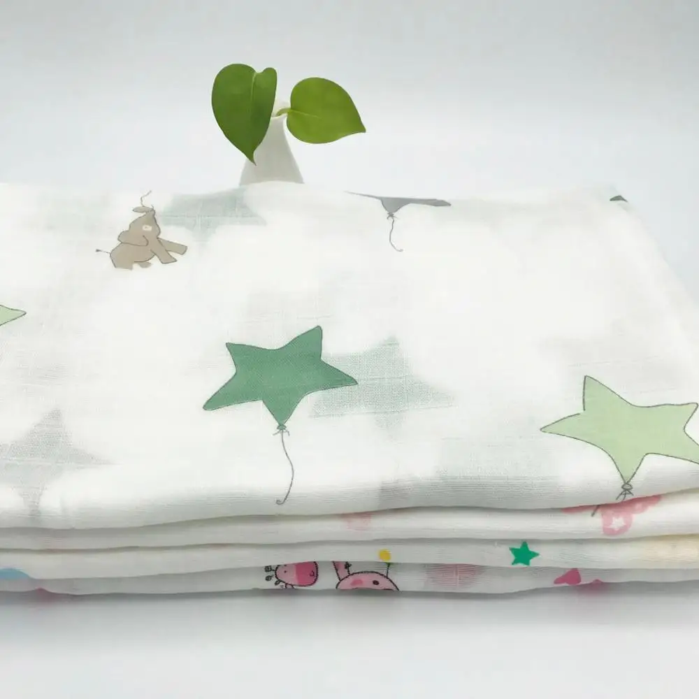 
Hot selling organic bamboo cotton fabric gauze baby 