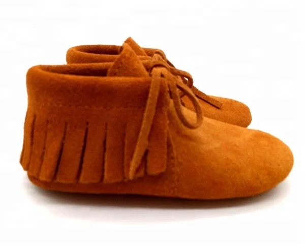 Anti-slip Infant Fringe Italian Cow Leather Baby Moccasin Shoes