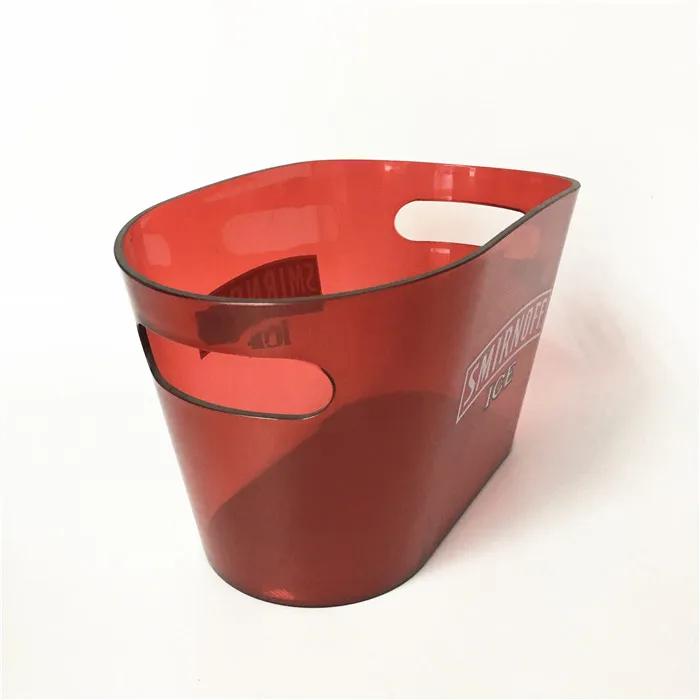 Custom Plastic High Capacity Vodka Beer Transparent Ice Bucket