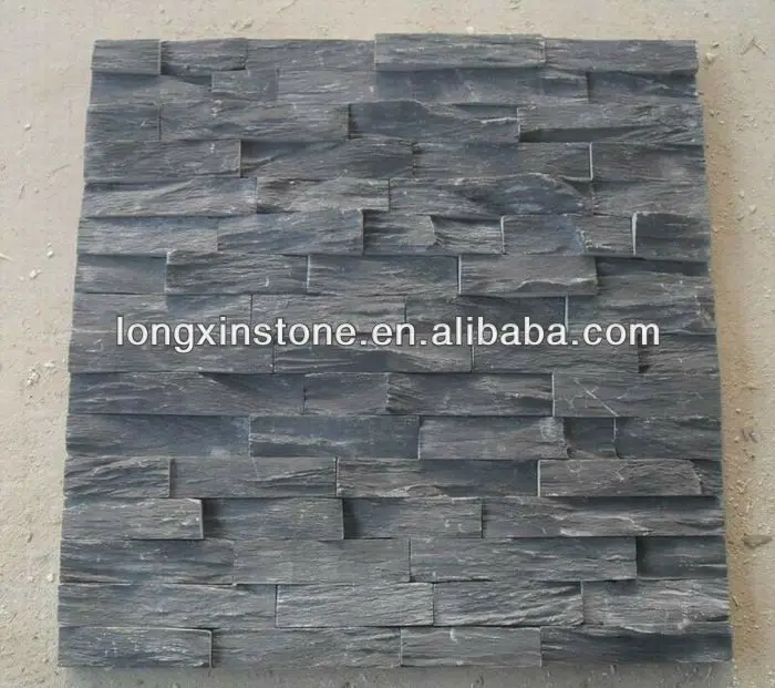 natural black slate wall veneer / fence wall / interior wall stone