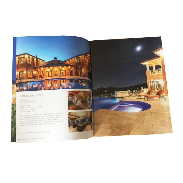 High quality cheap full color saddle stitch brochure booklet printing