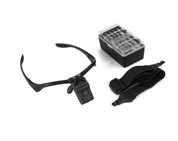 
Headband 2 LED Magnifying Glass Eye 1.0/1.5/2.0/2.5/3.5X 5PC Magnifying Glasses with Led 