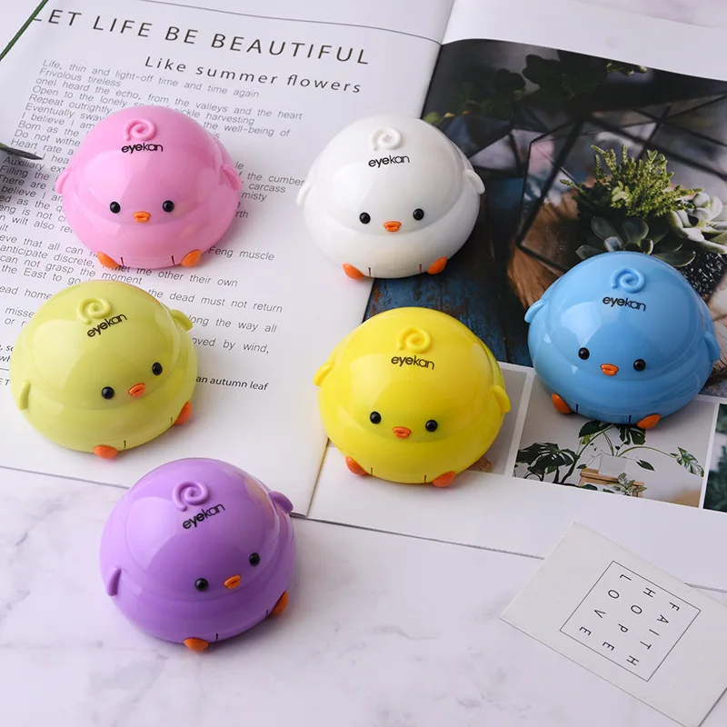 Фабричный чехол для контактных линз, милый чехол для контактных линз с рисунком курицы, чехол для контактных линз с рисунком из мультфильма