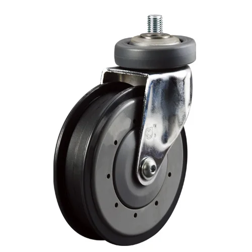 122mm Supermarket Shopping Cart Elevator Ball Bearing PU Caster wheel