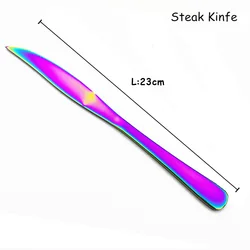 304 Stainless Steel Rainbow Cutlery Dinner Spoon Knife Fork Flatware
