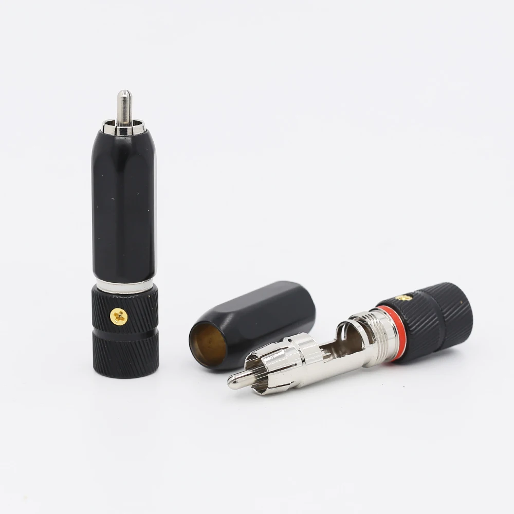 OEM Black Print Gold RCA connector cables  Audio RCA plug rca audio adapter Audio HIFi cable