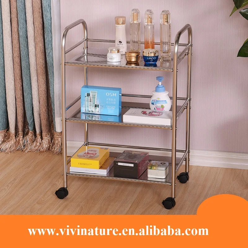 NEW 3 TIER STAINLESS STEEL KITCHEN DINING TROLLEY SERVING CART