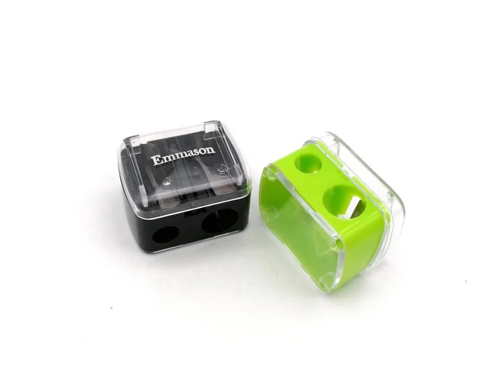 Eyebrow two double holes pencil sharpener with slant angle