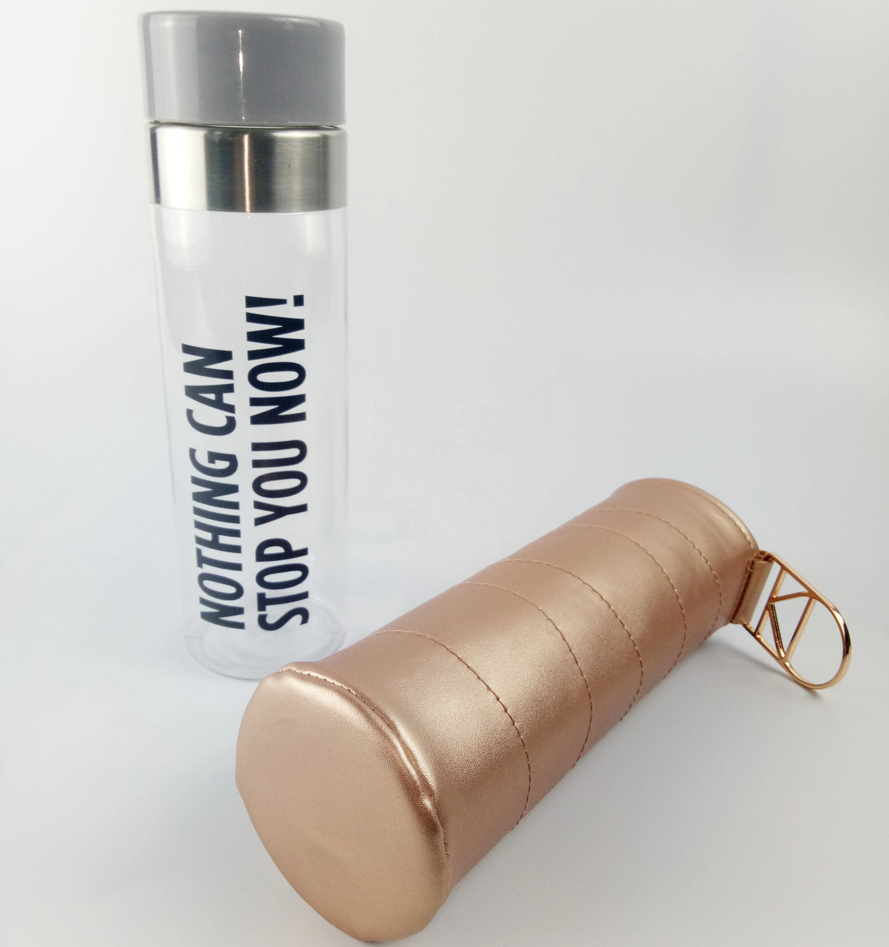 newest fashion custom promotional gold leather wool felt water wine bottle holder  bottle sleeve bottle cooler bag