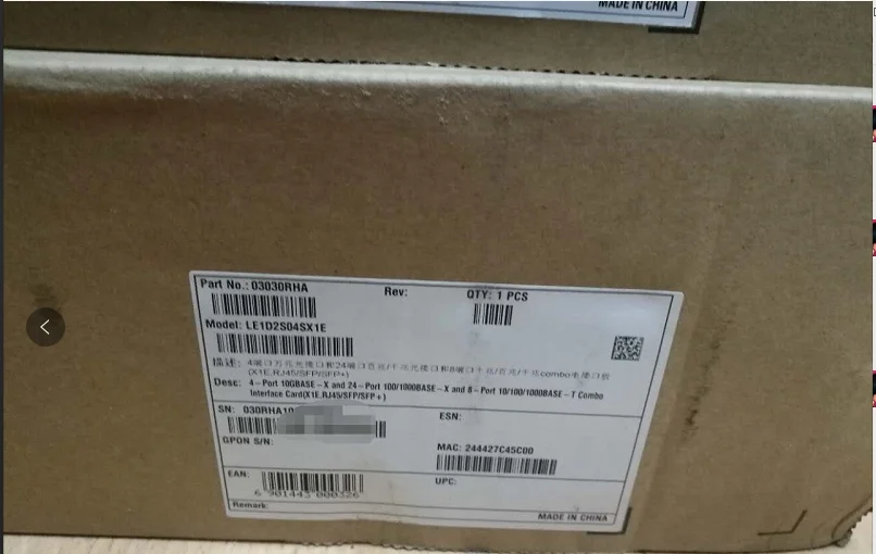 03030RHA S9300 Switch Board LE1D2S04SX1E For  S9303/S9306/S9310/S9312/S9303E/S9306E/S9312E(X1E,RJ45/SFP/SFP+)