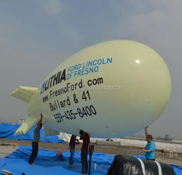 H4126 Commercial Custom PVC Helium Balloon Inflatable Zeppelin / Inflatable Advertising Blimp With LED Light