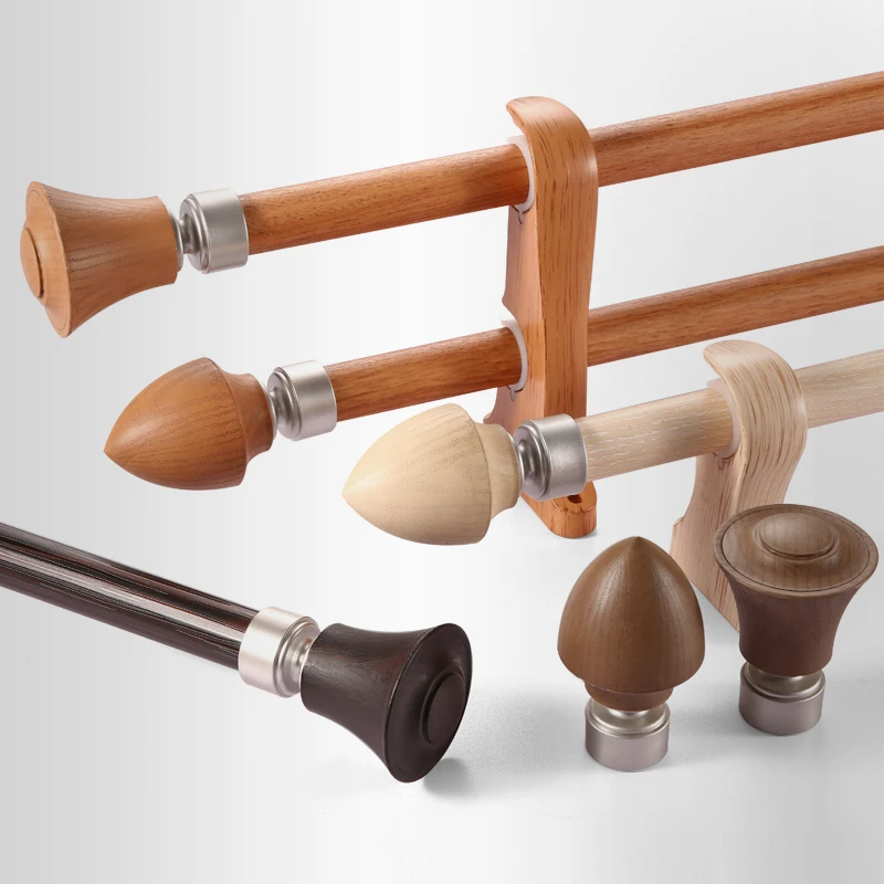 Design Aluminum Alloy curtain wooden curtain rod