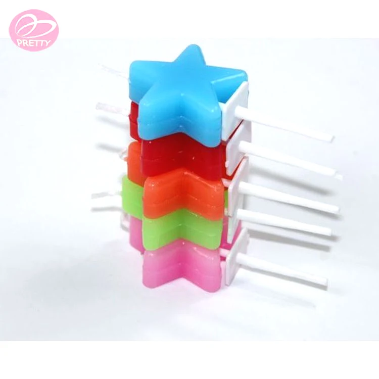 2016 factory directly multi colored star shape stick birthday candle