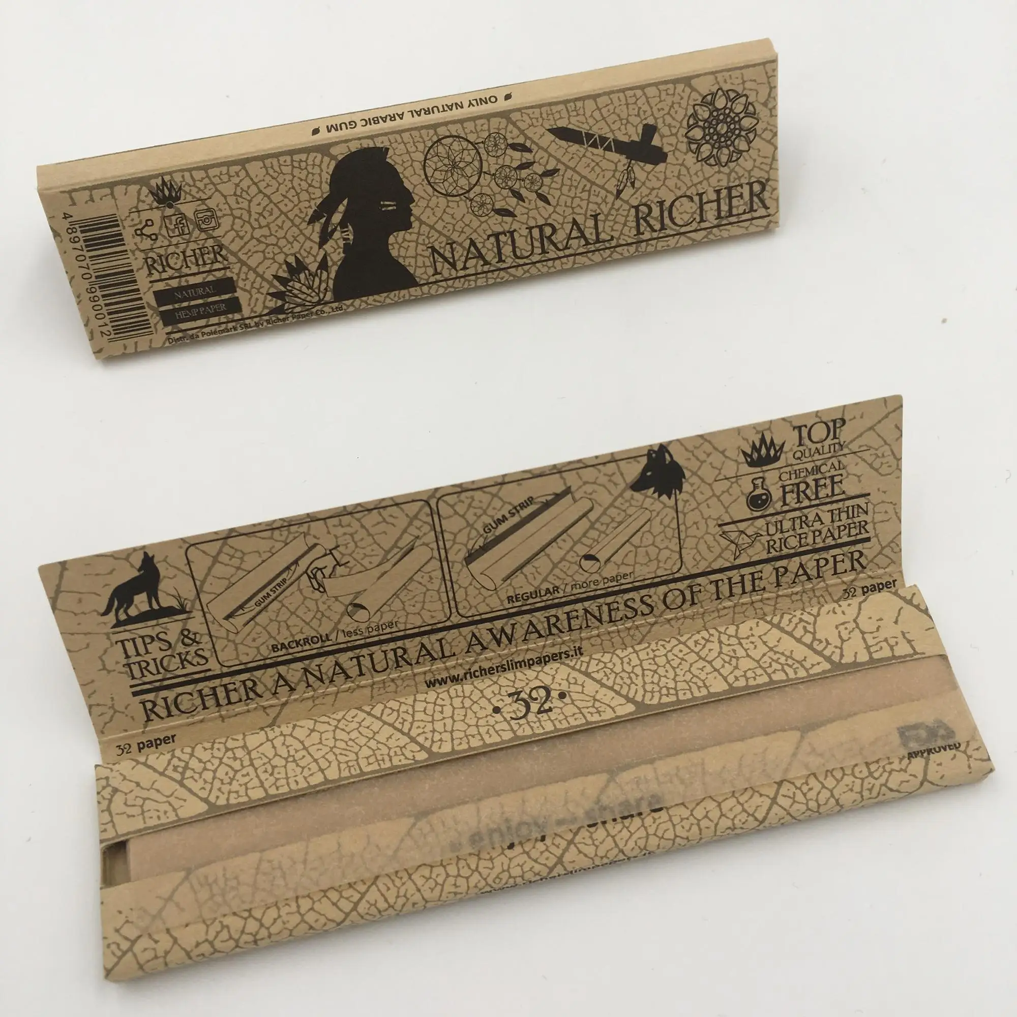 Richer/OEM hemp king slim size(107mm*44mm) smoking rolling