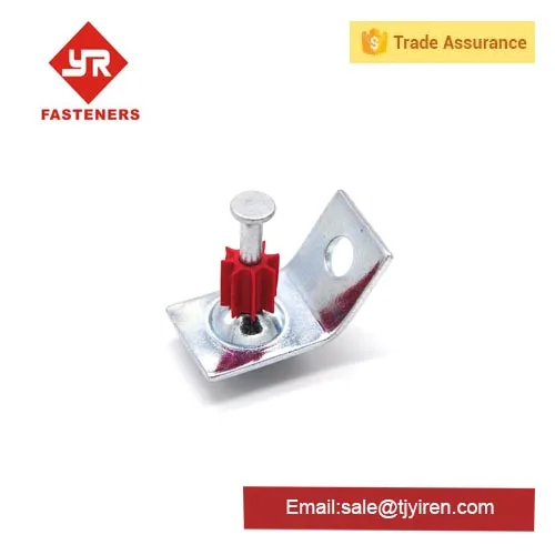 Angle clip red flute drive pin powder actuated fasteners