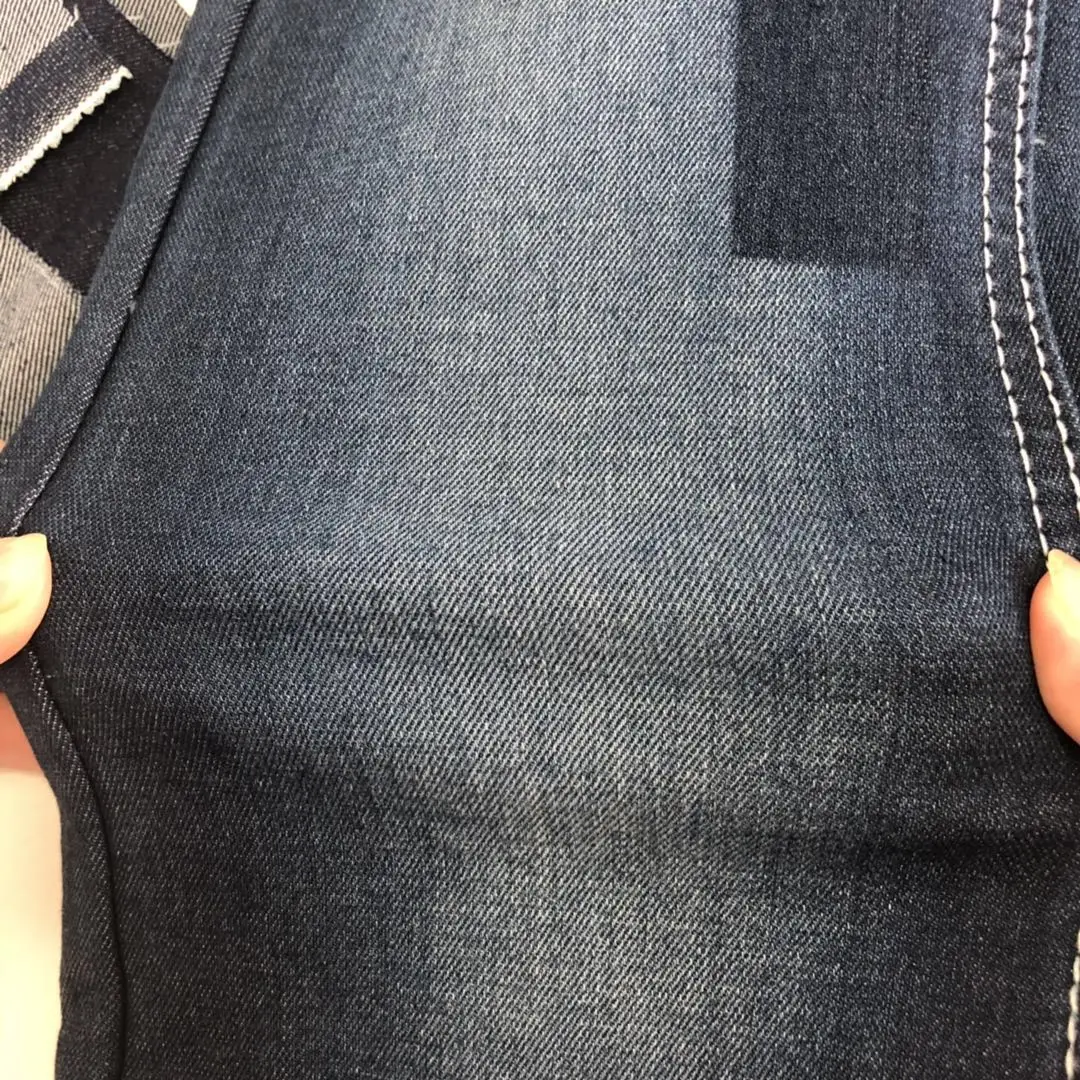 stock lot lycra check jacquard denim fabric mercerizing fresh finish double layer color weft