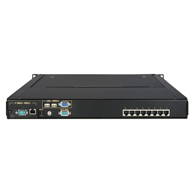 Промышленный сетевой коммутатор, 17 дюймов, 8 портов, CAT5 IP, kvm-переключатель с ящиком KVM 1U в стойку