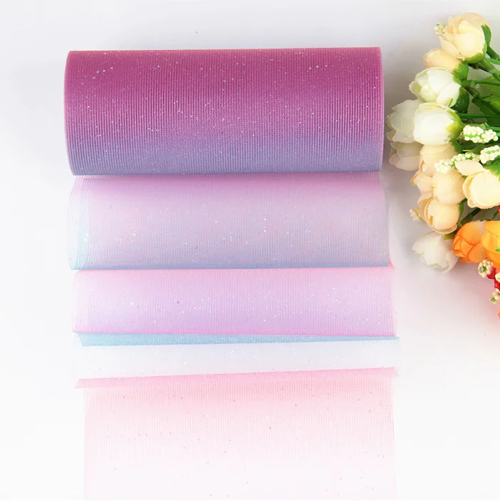 Rainbow Tulle Roll Spool Yarn Tutu DIY Table Kids Skirt Gift Craft Fabric Party Bow Tulle Rolls Wedding Party Decoration Favor