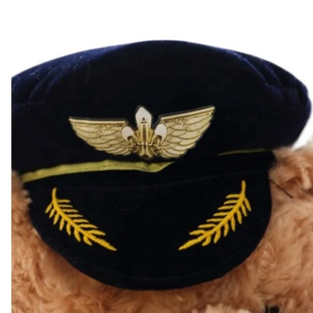 Dropshipping Pilot Teddy Bear Plush Toy Cute Captain Bear Doll Stuffed Animal Toys Birthday Gift Kids Toy Baby Doll for Children