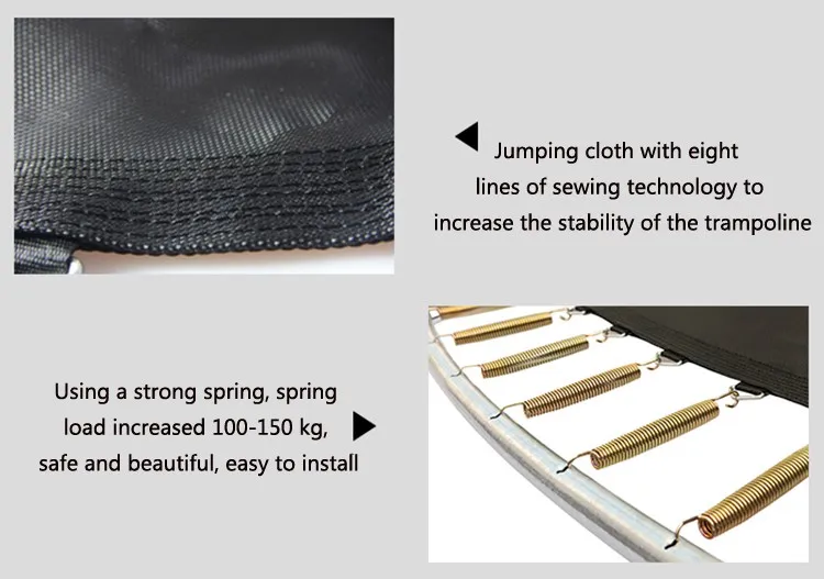 jumbo trampoline with 8 feet and safety enclosure and ladder jump bed