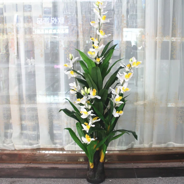 
155cm Tall Real Touch Latex Material Artificial Cymbidium Orchids Plants 