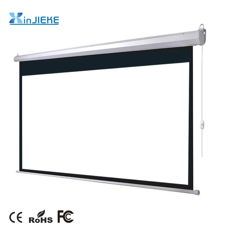 16:9 120 inch Retractable Electric Motorized Automatic Office Use Ceiling / Wall Projector Screen