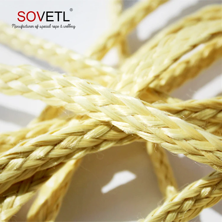 
Factory supply custom high temp resistance braided aramid fiber rope 