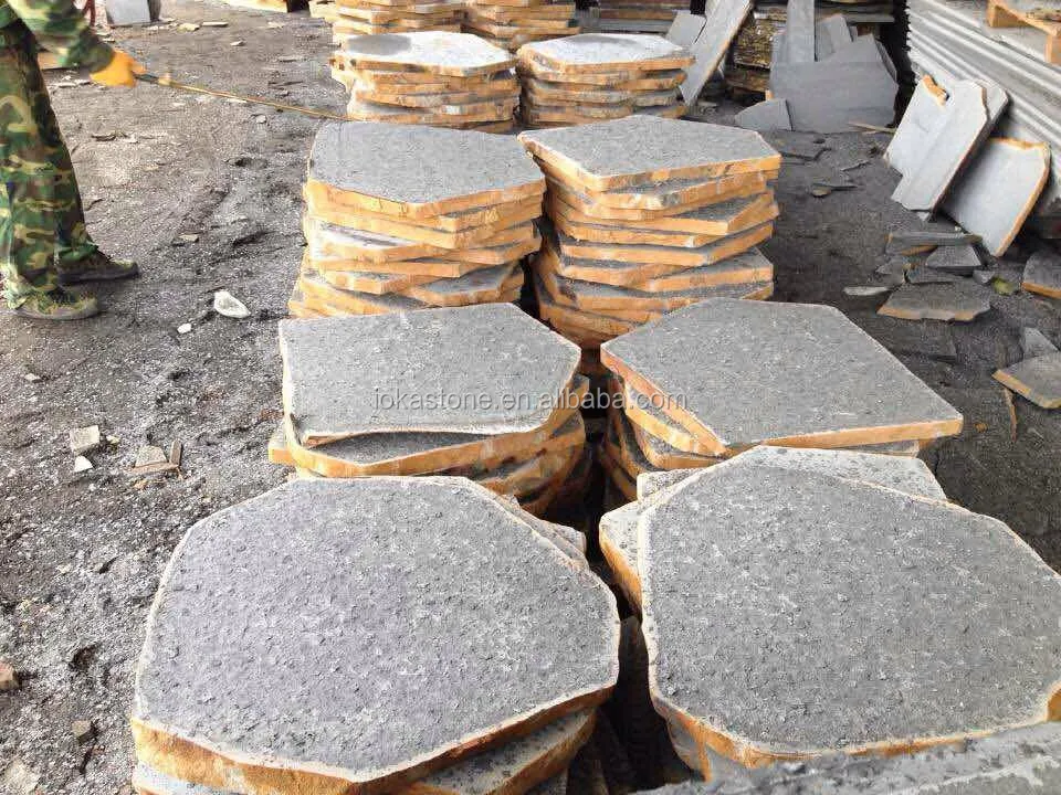 
excellent outdoor natural garden basalt stepping stone,black basalt paver for garden,basalto,basalte 