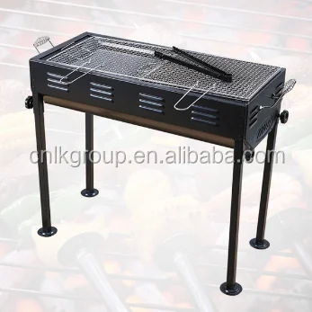 Outdoor portable charcoal vertical korean bbq grill cast iron table