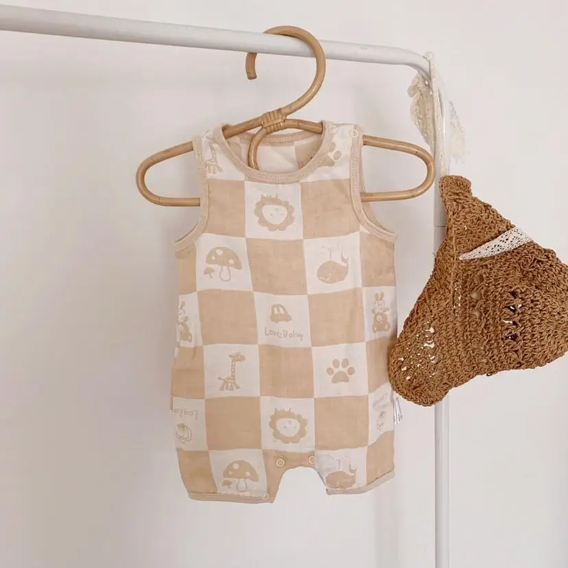 
GOTS organic cotton breathable baby clothes muslin baby clothes 