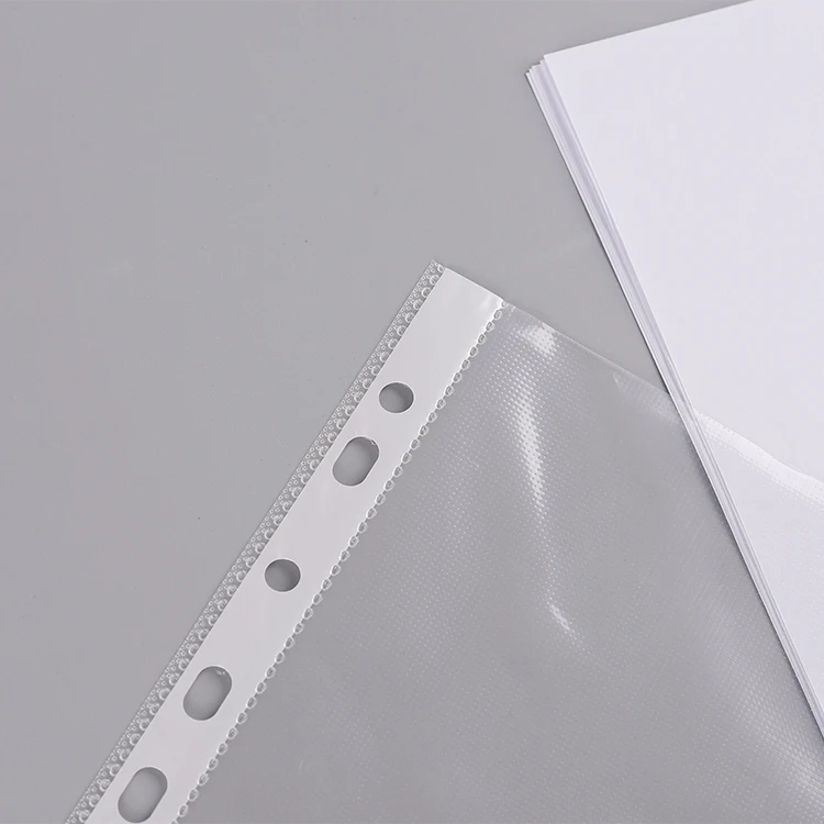 Customized Design A4 Waterproof File Folder PP Document Storage Bag Transparent 11 Holes Sheet Protectors
