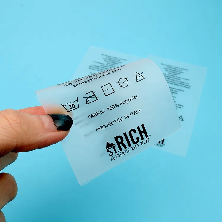 Clothing Label Maker Private Custom Silk Screen Printed Brand Washing Instruction Care TPU Labels for Swimwear