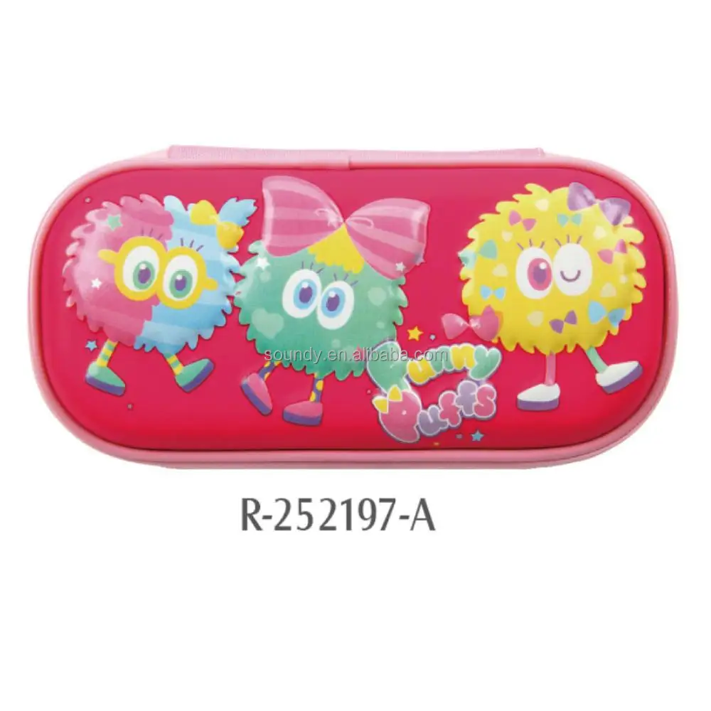 Custom PU leather colorful 3D eva kids pencil case