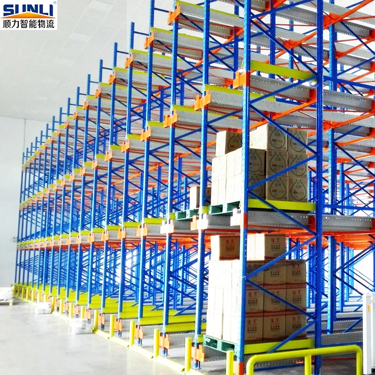 Складская система хранения радио челнока для поддонов