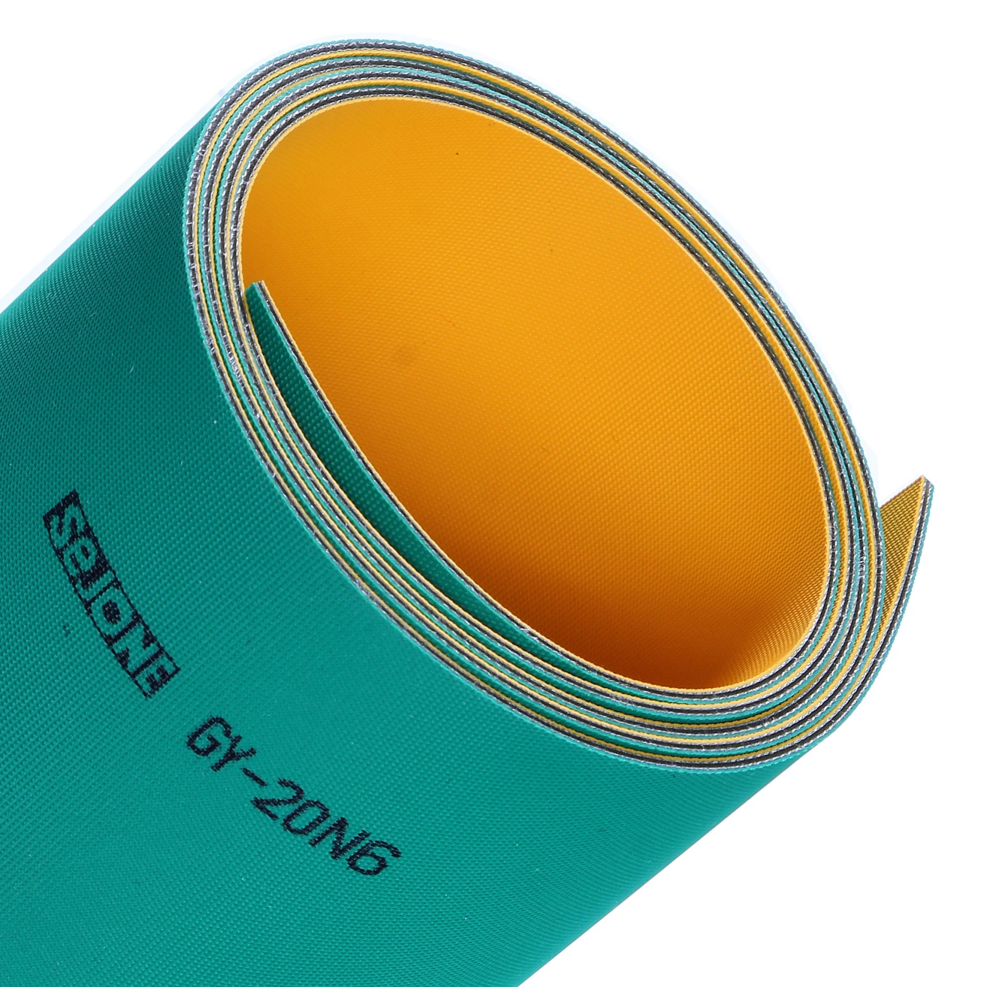 
Green/Yellow Nylon and Rubber Endless / Open Flat Belt For Textile Machine 