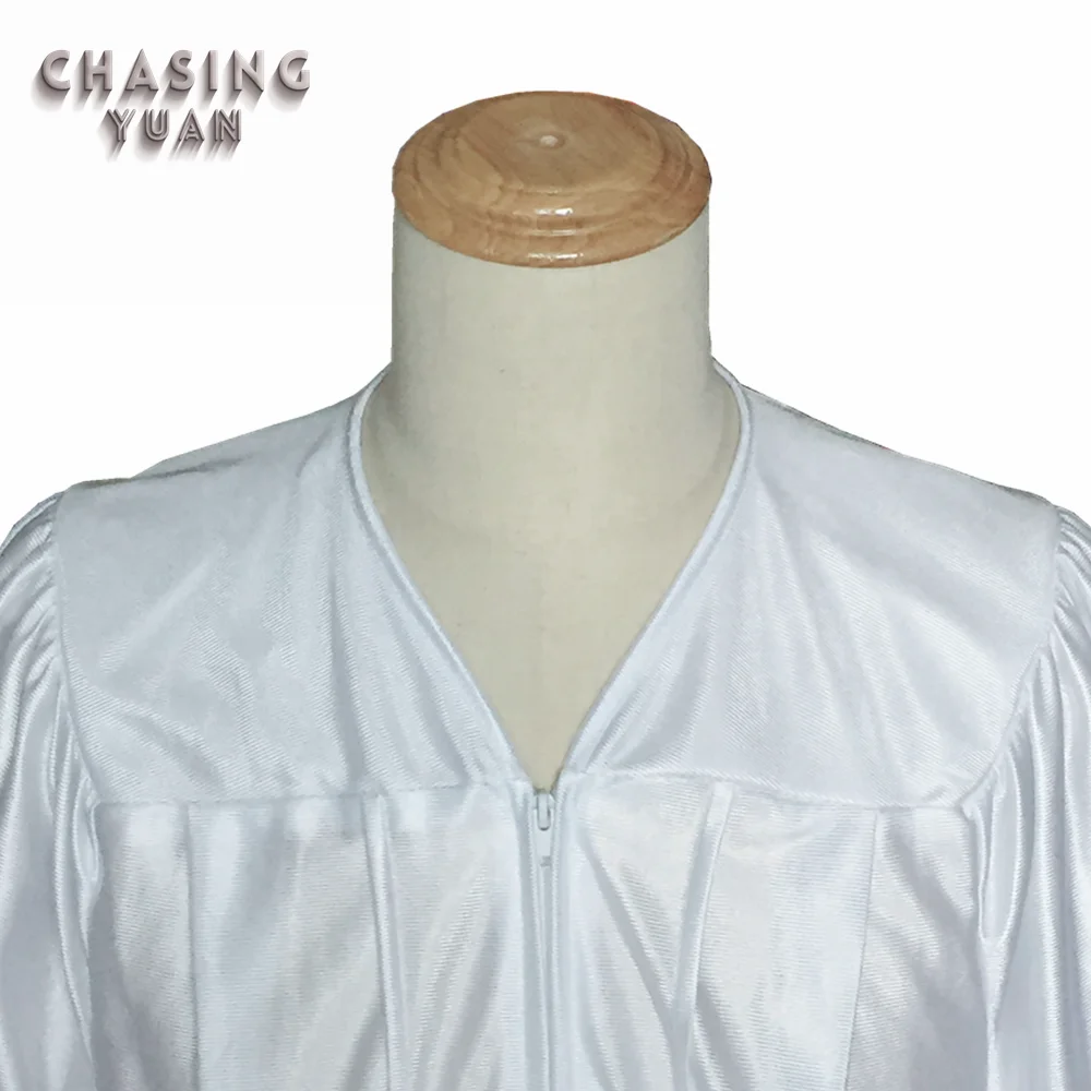 Shiny White Church Gown Choir Prayer Robe