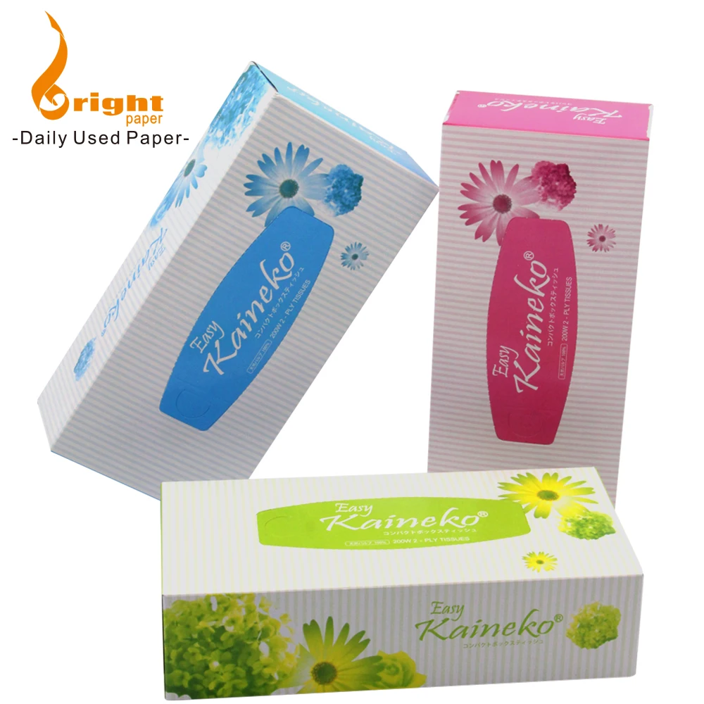 Custom Facial Tissue Pack 100% Virgin Wood Pulp Advertising Box Tissue