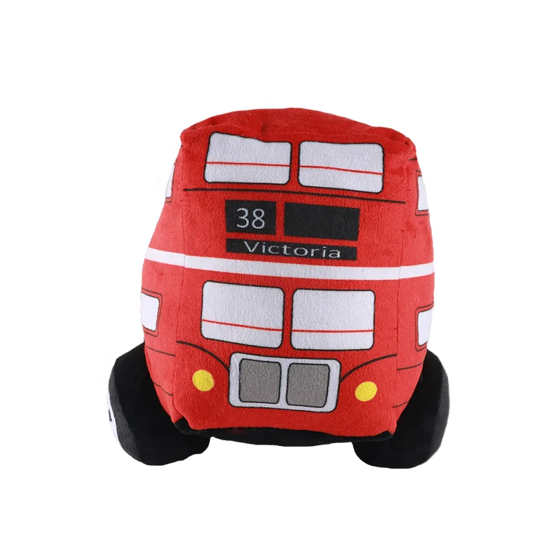 Popular wholesale soft school bus stuffed plush toy car promotion London bus