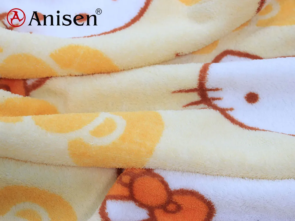2021 Wholesale Soft Fleece Oem Custom Printing Patterns Hello Kitty Coral Baby Blanket