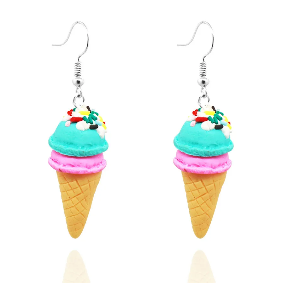 Fashion Jewellery Handmade Polymer Clay Soft Cute Ice Cream Earrings Women Christmas Piercing Ear Stud For Cute Girl