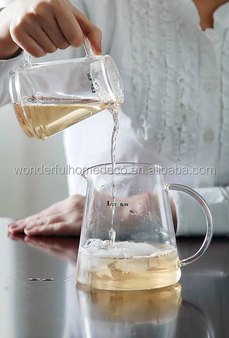 AIHPO492 Fancy Clear Custom Hot Sale Perfect Large Handmade Borosilicate Glass Pitcher Carafe Iced Tea Maker Set