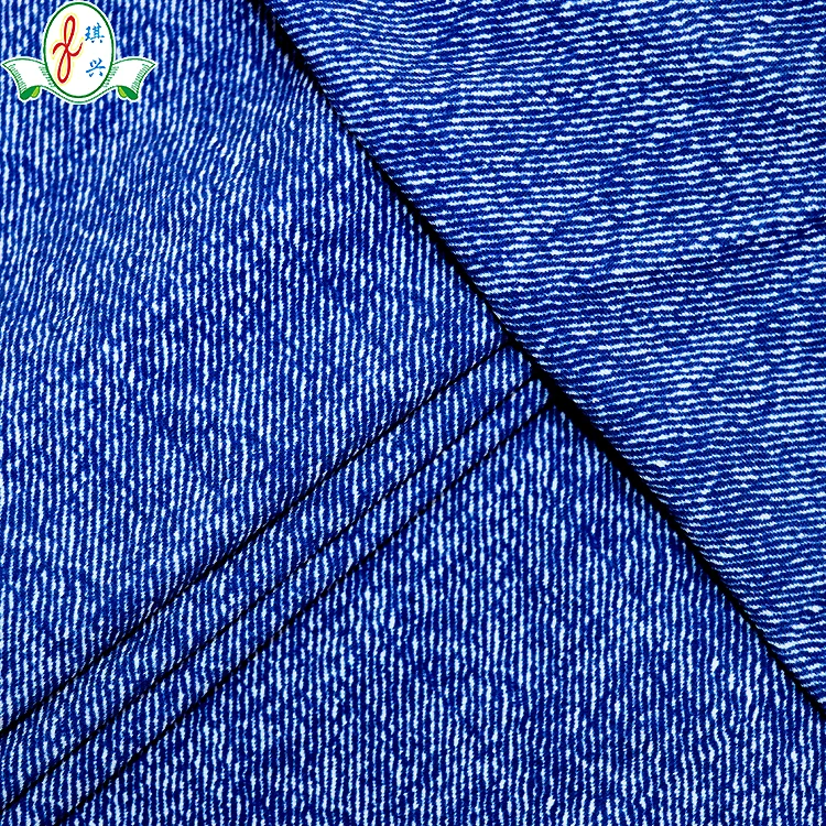 Bule denim printing high stretch sportswear fabric