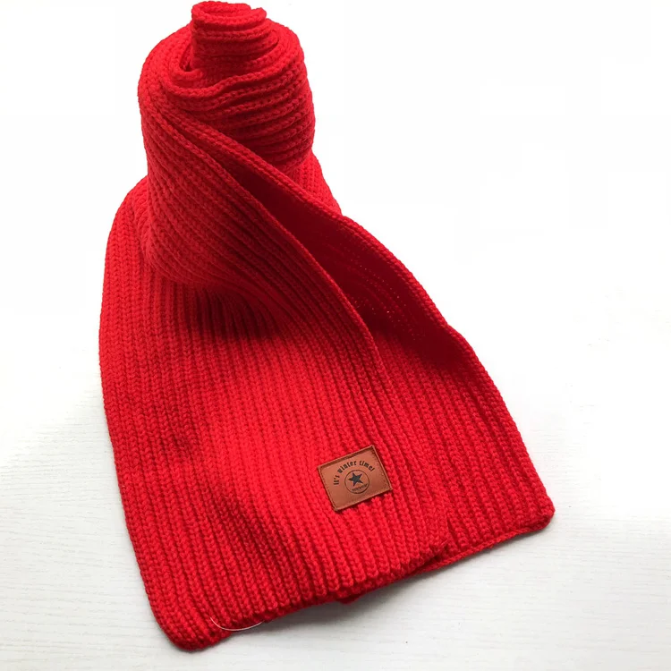 Parent Child Candy Color Thickened Knitted Scarf Winter Children Scarf Personally Set